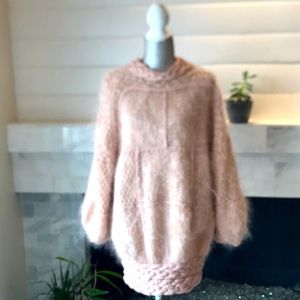 One of a Kind Pink Hand Knit Sweaterdress EUC